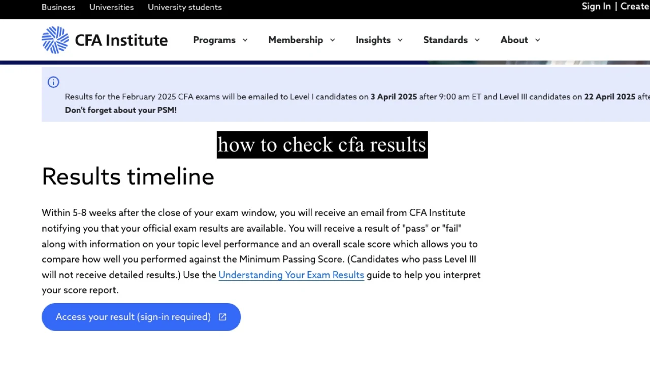 how to check cfa results