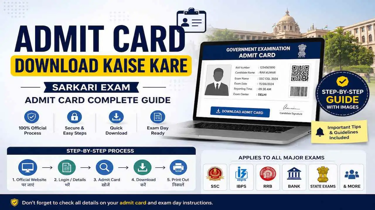 Admit Card Download Kaise Kare - Sarkari Exam Admit Card Complete Guide